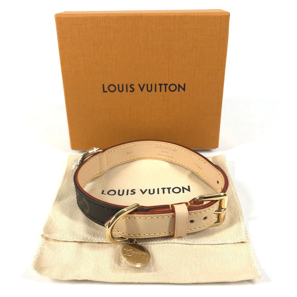 LOUIS VUITTON GI1215 Monogram Dog collar PM Dog collar PM Dog Collar Pet Dog Collar MonogramCanvas Brown Used