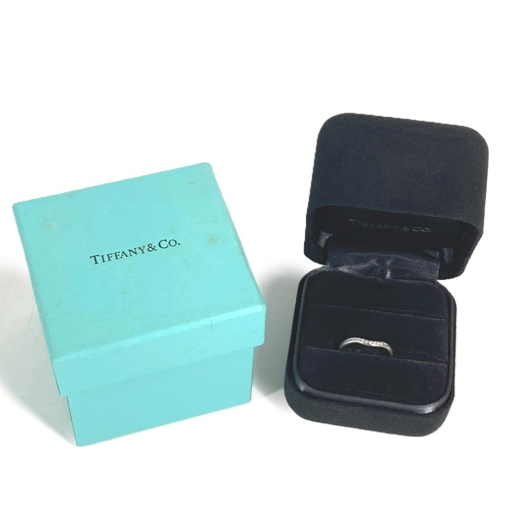 TIFFANY&Co. Diamond Curved Band Ring Platinum 9PD Accessory Jewelry Ring Pt950 Silver Used
