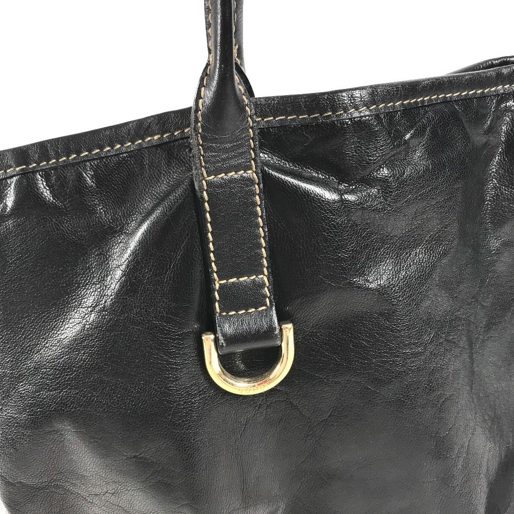 GUCCI 169946 New Brit GG Logo Bag Shoulder Bag Tote Bag Shoulder Bag Leather Black Used