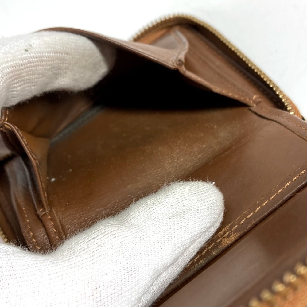 LOUIS VUITTON M91152 モノグラムヴェルニ ブルーム コンパクトウォレット ラウンドファスナー 2つ折り財布 モノグラムヴェルニキャンバス ユニセックス ブロンズ ブラウン