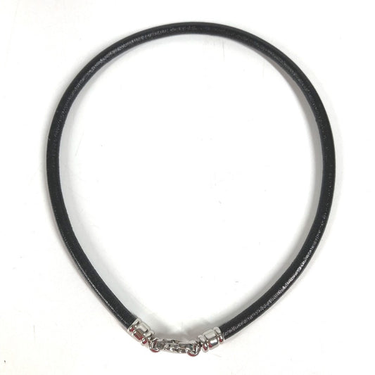 BVLGARI チョーカー アクセサリー 革 ネックレス レザー ユニセックス ブラック