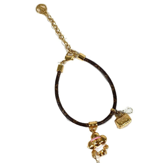 LOUIS VUITTON M8293Z Monogram Vivienne Tennis Accessory Bangle Bracelet Monogram Canvas Women's Brown