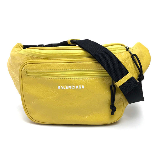 BALENCIAGA 529550 EXPLORER BELT PACK Leather Body Bag, Unisex, Yellow