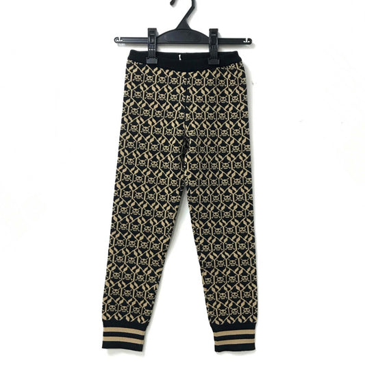 GUCCI 484340 Skull Decorative Pattern Pants, Cotton, Kids, Beige x Black