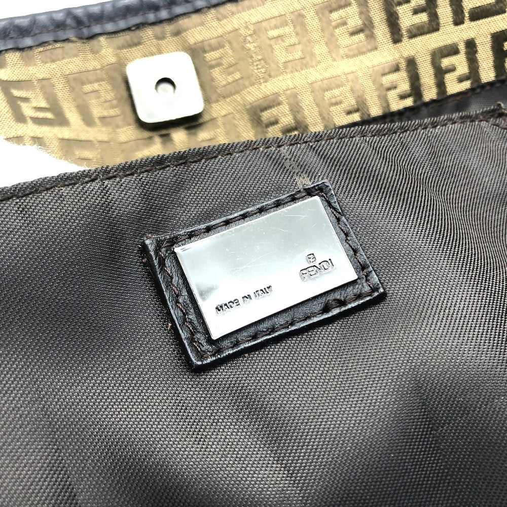 FENDI FF logo Zucca print Zucchino shoulder tote bag in canvas/leather, women's, beige, beige and brown.