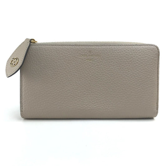 LOUIS VUITTON M63104 モノグラムフラワー ポルトフォイユ・コメット ジッピーウォレット 長財布 トリヨンレザー レディース ガレ ベージュ×ゴールド金具