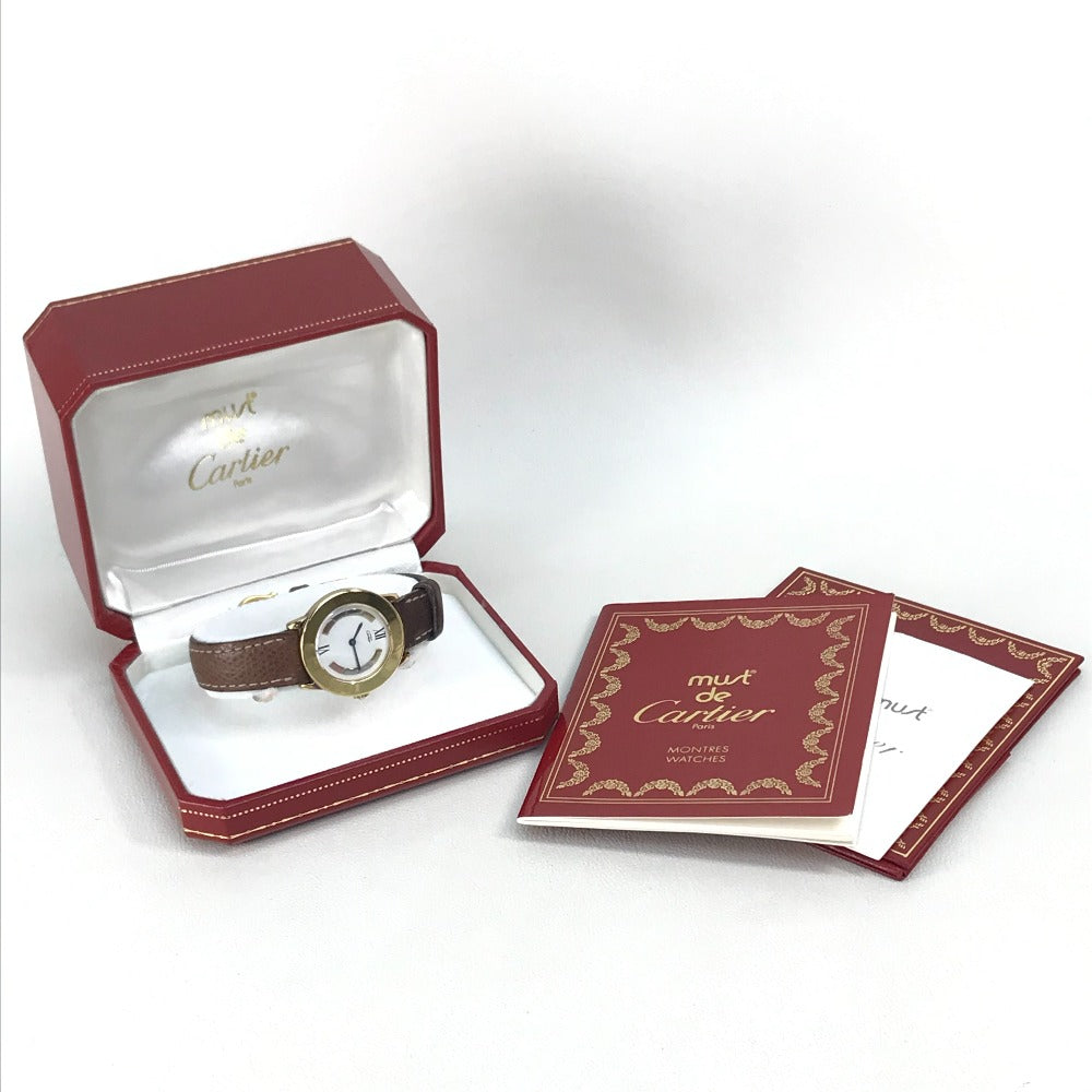 CARTIER 1801 Vintage Mastrond Vermeil Watch, SV925, Women's, Gold