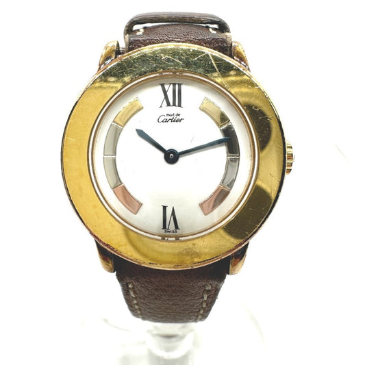 CARTIER 1801 ヴィンテージ マストロンド ヴェルメイユ 腕時計 SV925 レディース ゴールド