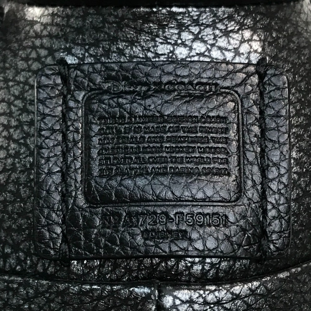 COACH F59151 75th Anniversary Mickey Mouse Doll Small Disney x COACH Plush Leather Unisex Black Silver (Metallic)