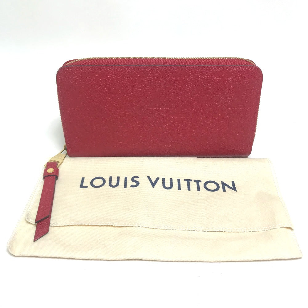 LOUIS VUITTON M68571 Monogram Empreinte Zippy Wallet, Monogram Empreinte Leather, Women's, Cherry Berry Red