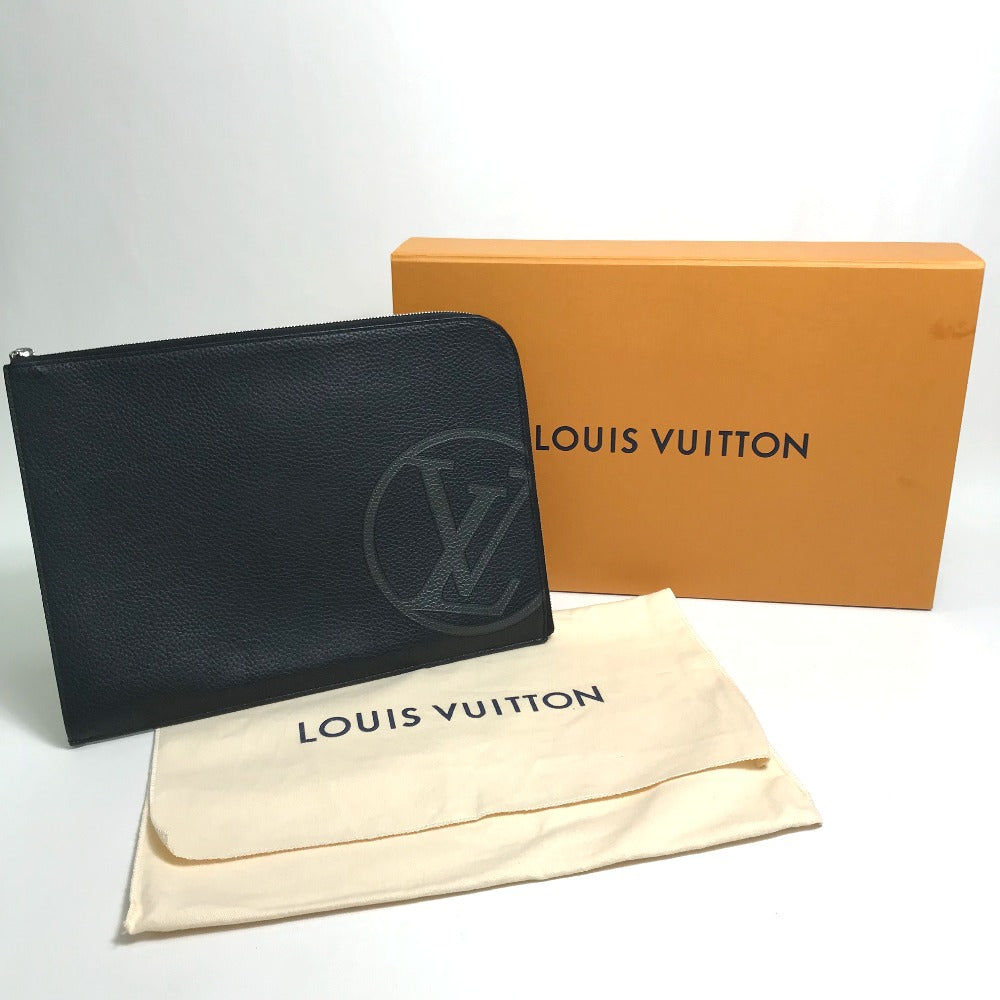 LOUIS VUITTON M67756 LV Circle Bag, Pochette, Jour GM Clutch Bag, Taurillon Leather, Men's, Noir Black