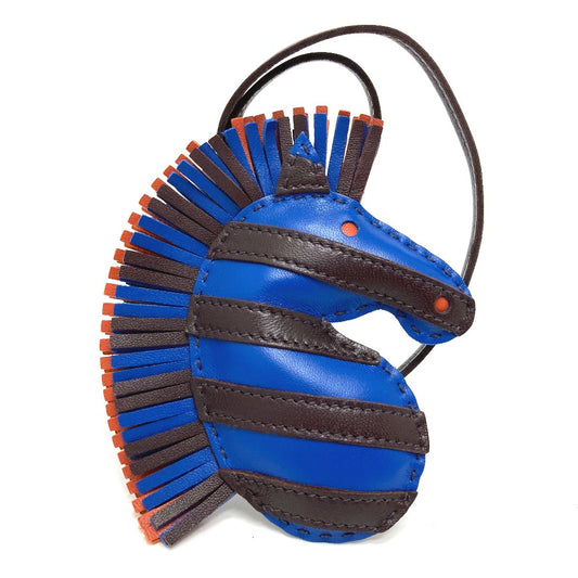 HERMES Zebra GG Savannah Strap Bag Charm by Anjou Milo Women's Blue France/Rouge Serie/Terre Bateau Blue