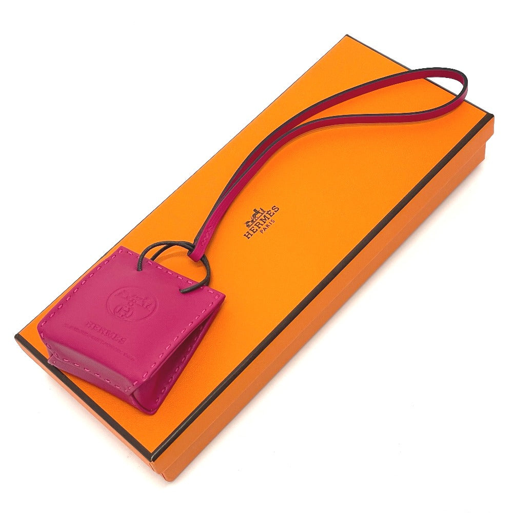 HERMES Shopper Sac Orange Bag Accessory Bag Charm Anjo Miro Women's Rose Mexico