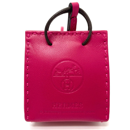 HERMES Shopper Sac Orange Bag Accessory Bag Charm Anjo Miro Women's Rose Mexico