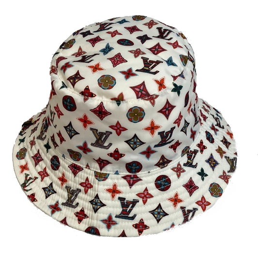 LOUIS VUITTON M76718 Monogram Bob Lovely Glam Hat, Headwear, Nylon, Unisex, White x Multicolor