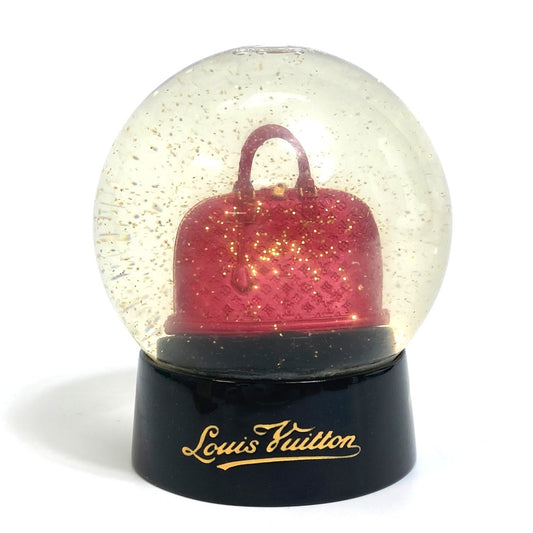 LOUIS VUITTON Novelty Monogram Alma Snow Globe, In-area Figurine, Glass Snow Globe, Unisex, Red
