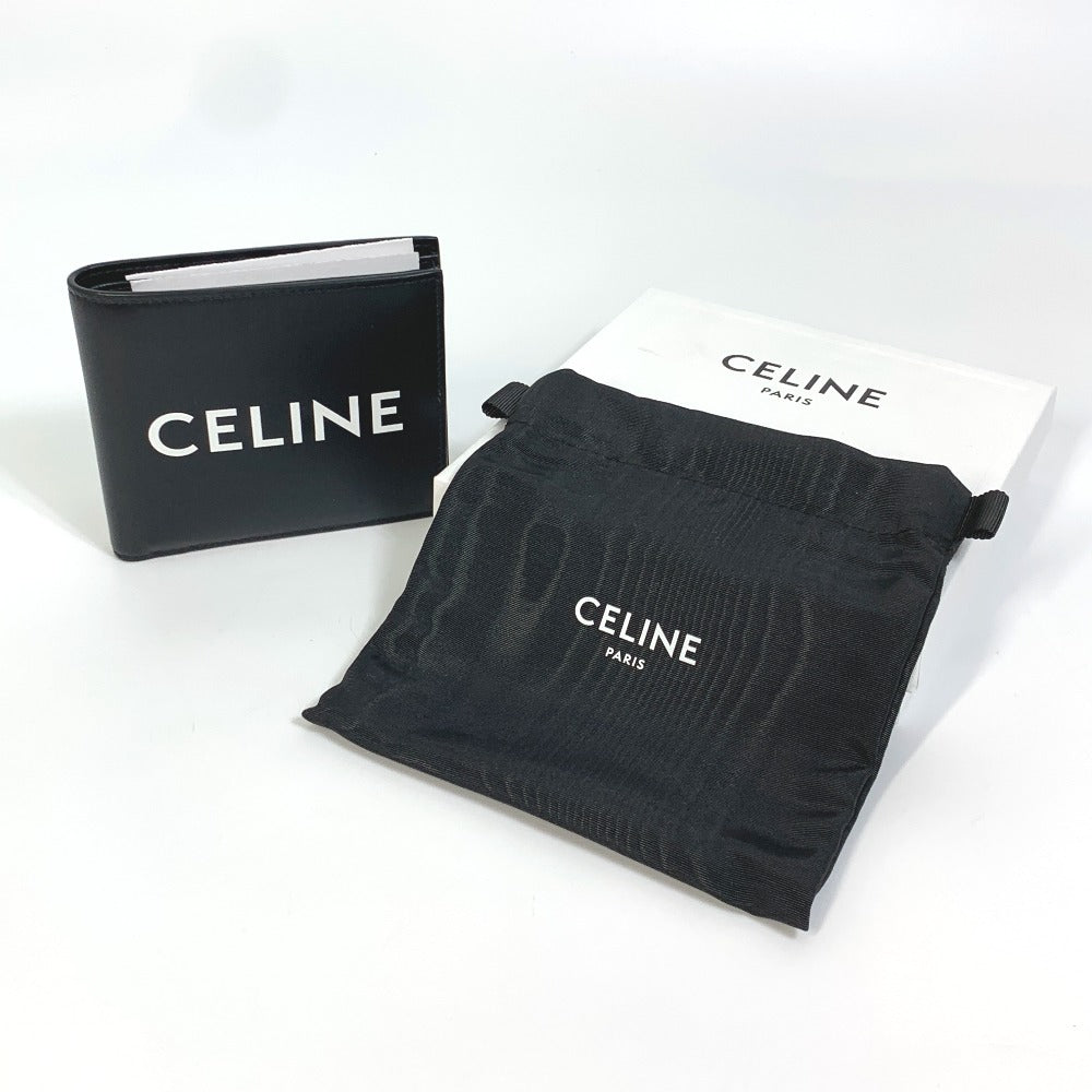 CELINE 10C873DME ロゴ バイフォールドウォレット 2つ折り財布 レザー ユニセックス ブラック