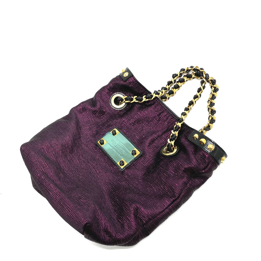 LOUIS VUITTON ハンドバッグ/手提げ ドゥブルジュ ネオノエ の付属品 カバン チェーン トートバッグ キャンバス/レザー レディース パープル/ブラック
