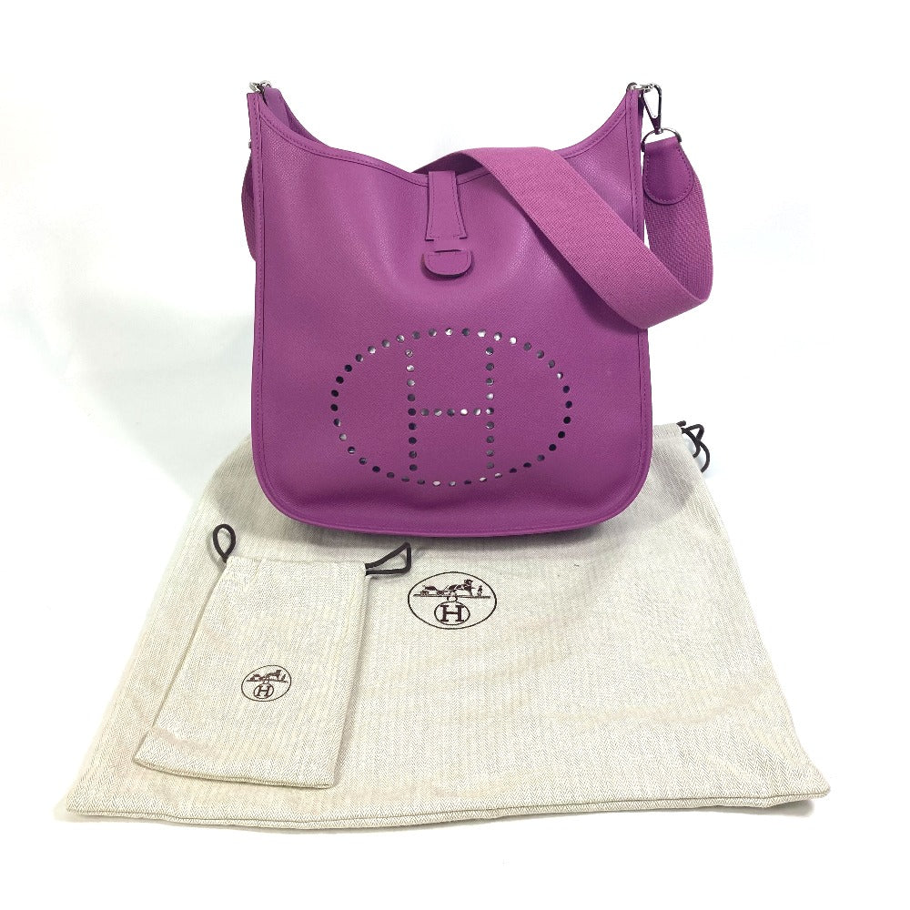 HERMES H logo punched Evelyn II GM crossbody shoulder bag, Epson, women's, cyclamen, purple