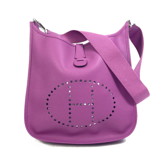 HERMES H logo punched Evelyn II GM crossbody shoulder bag, Epson, women's, cyclamen, purple
