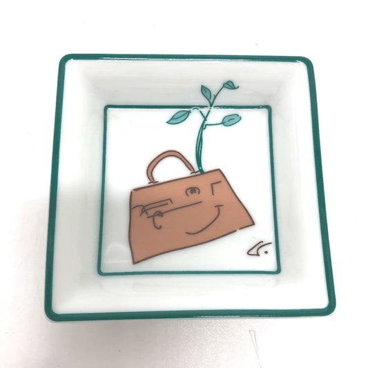 HERMES Kelly Doll Ashtray, Mini Tray, Small Item Holder, Ceramic Ashtray, Unisex, White