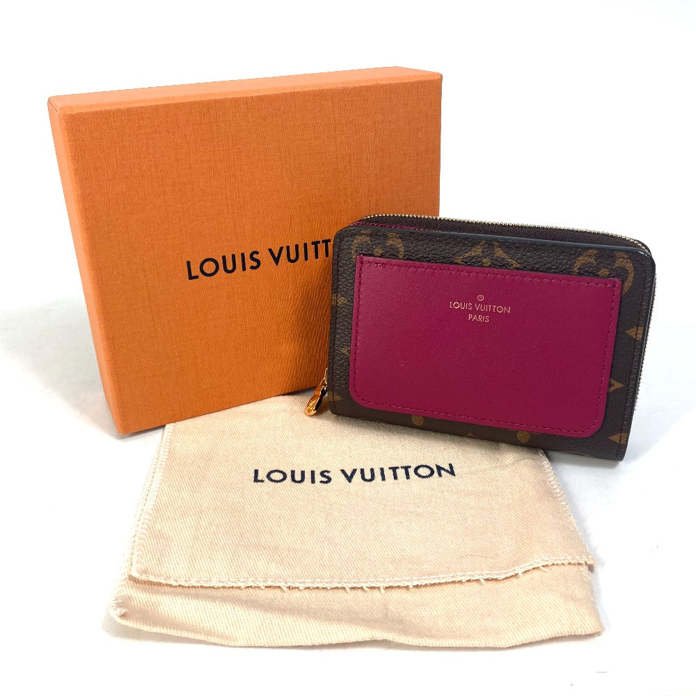 LOUIS VUITTON M82377 モノグラム ポルトフォイユ ルー 2つ折り財布 モノグラムキャンバス レディース フーシャ ブラウン