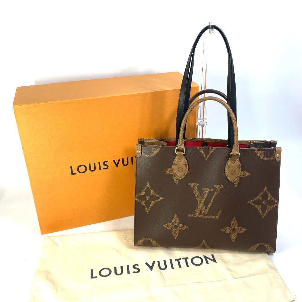 LOUIS VUITTON M45321 モノグラムジャイアント オンザゴーMM カバン 2WAY ショルダーバッグ 肩掛け トートバッグ モノグラムジャイアントキャンバス レディース ブラウン