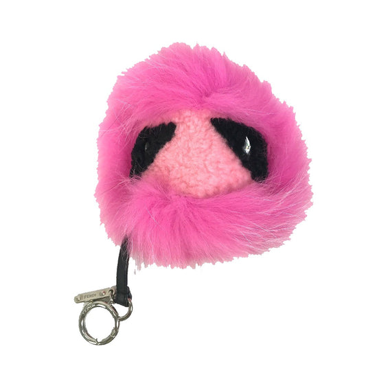 FENDI Monster Keychain Bag Charm, Faux Fur, Women's, Pink