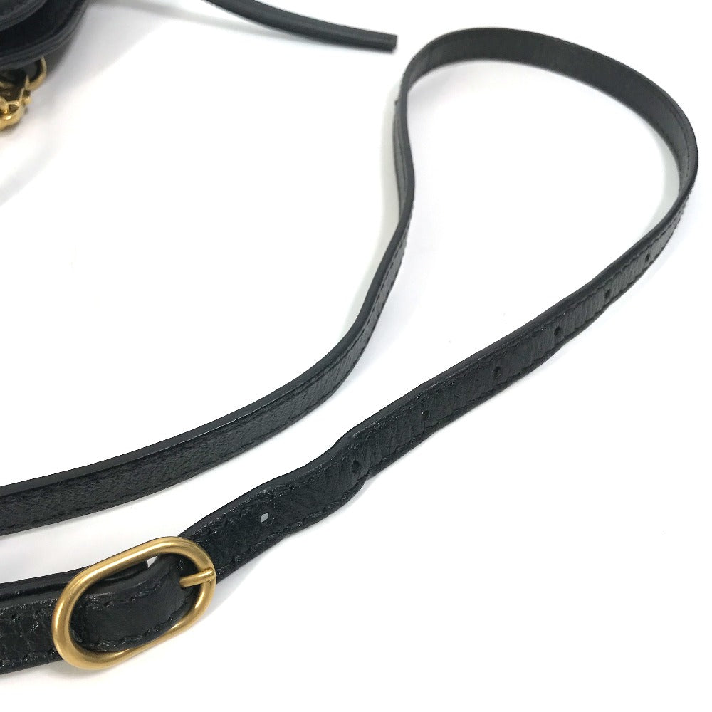 GUCCI 524620 GG Marmont Liber Tiger Cat Head Clutch Bag, Crossbody/Shoulder Bag, Leather, Women's, Black