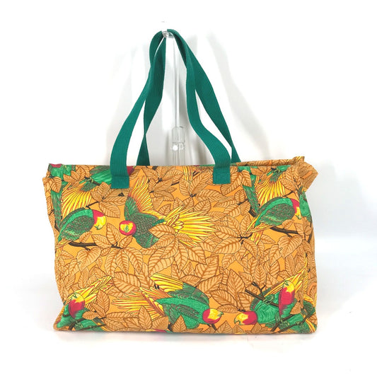 HERMES Large Vintage Bird Motif Shoulder Bag/Tote Canvas Bag for Women in Orange