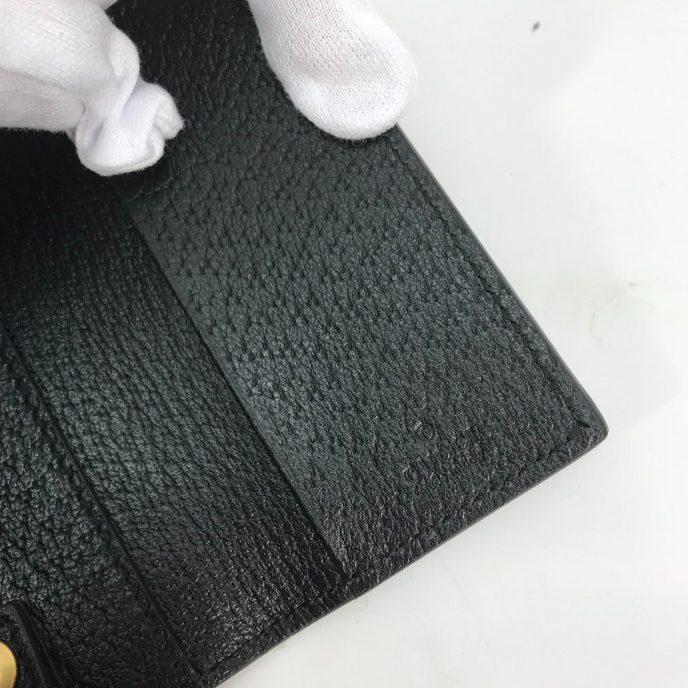 GUCCI 435305 GG Marmont 6-Key Leather Key Case with Key Ring, Women's, Black