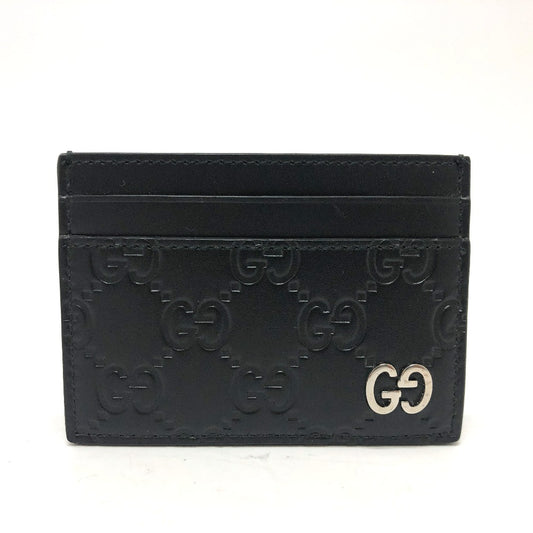 GUCCI 473927 Shima Leather Card Case, Men's, Black