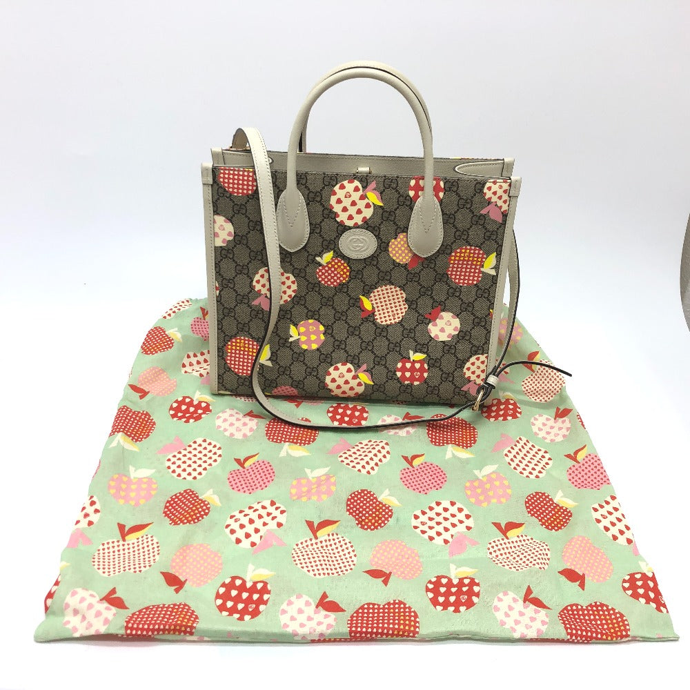 GUCCI 659983 GG Repomme 2-Way Handbag in GG Supreme Canvas, Beige