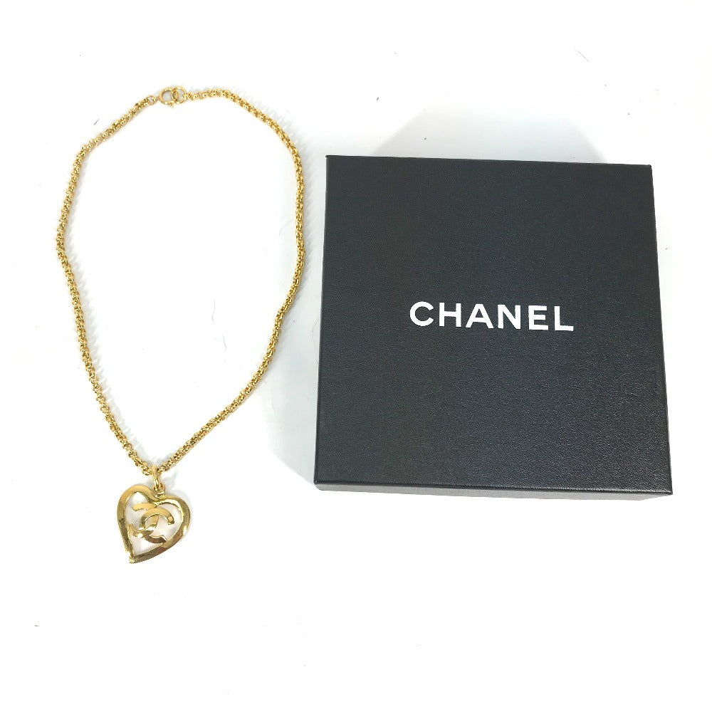 CHANEL ヴィンテージ ハート CC ココマーク チェーン アクセサリー 95P ネックレス GP レディース ゴールド