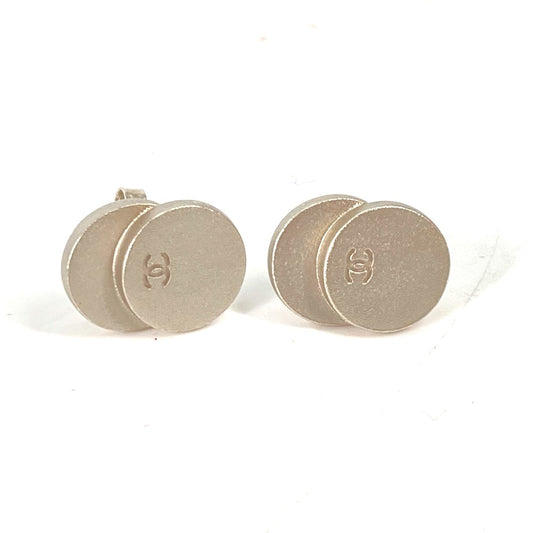 CHANEL CC Coco Mark 99C Double Circle Accessory Earrings, Metal, Women's, Silver