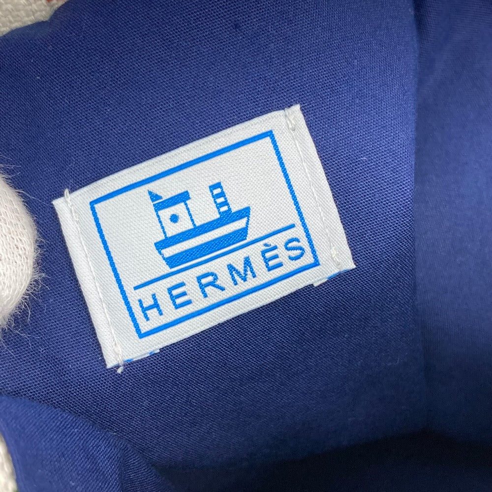 HERMES マリンプリント プティシャルティエ 巾着バッグ 肩掛け ショルダーバッグ コットン キッズ - brandshop-reference