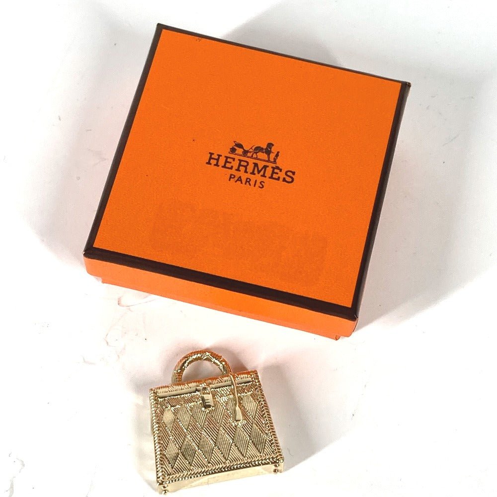 HERMES Curiosity Permabrass Pendant Necklace Charm, Gold, for Women