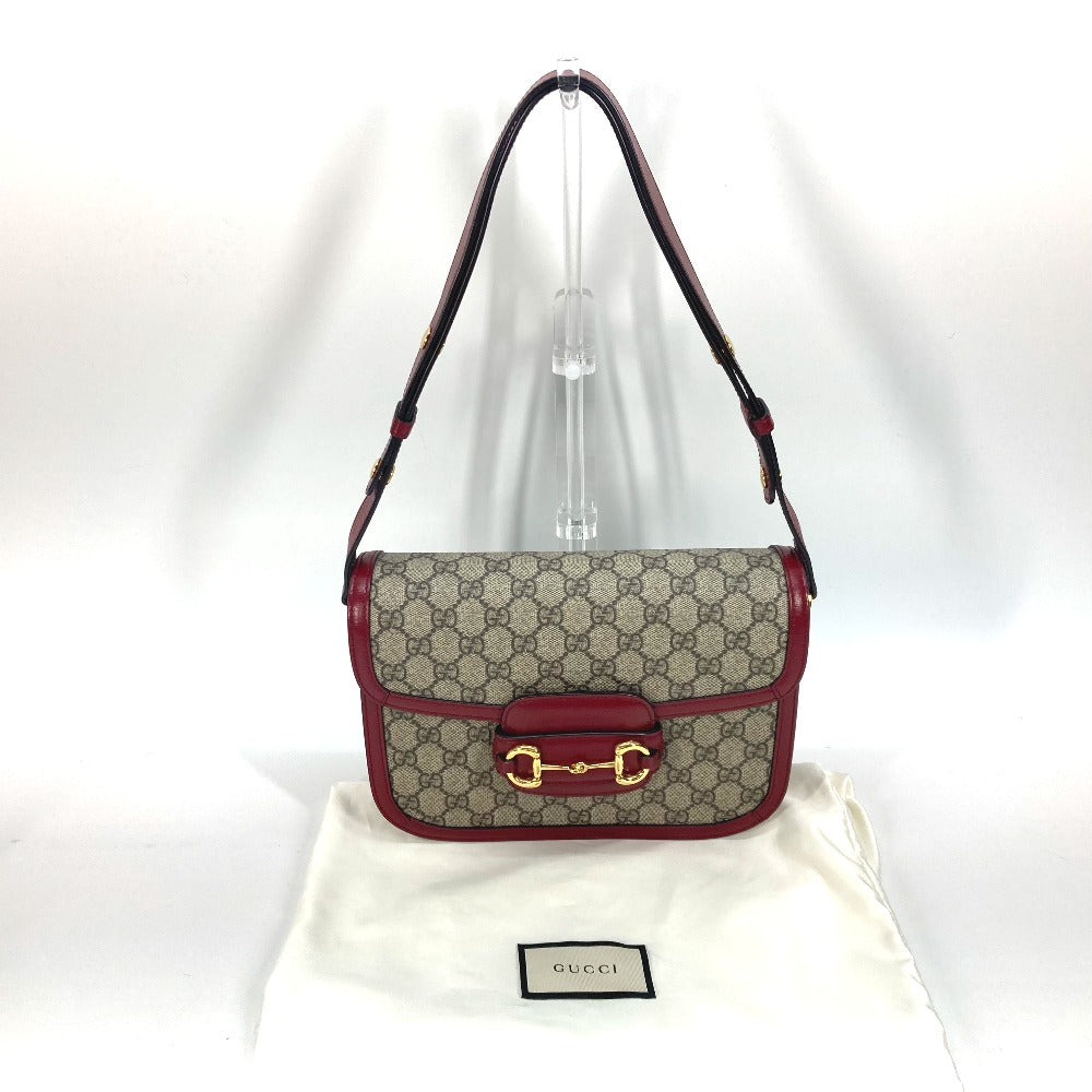 GUCCI 602204 GG Supreme Horsebit 1955 Shoulder Bag in GG Supreme Canvas, Beige