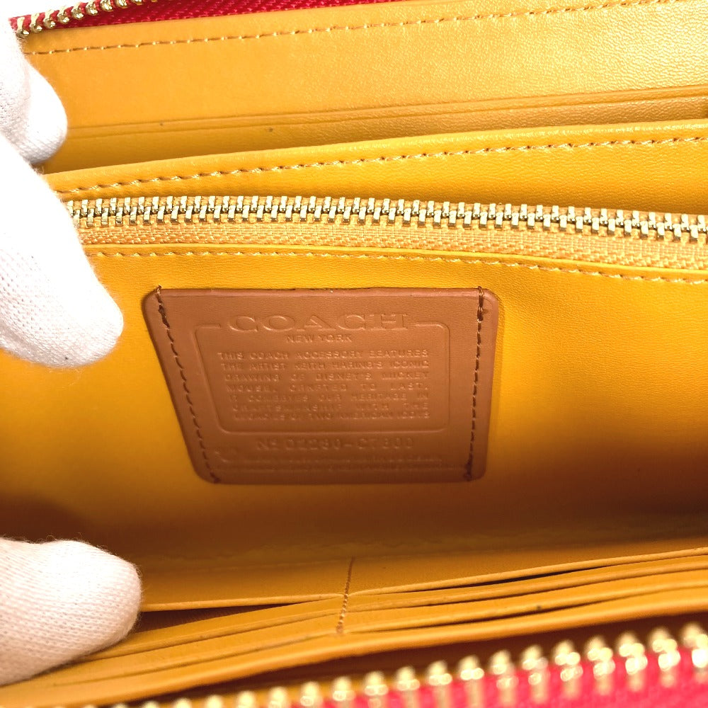 COACH C7800 キース・へリング コラボ ミッキーマウス アコーディオン ラウンドファスナー DISNEY 長財布 レザー レディース - brandshop-reference