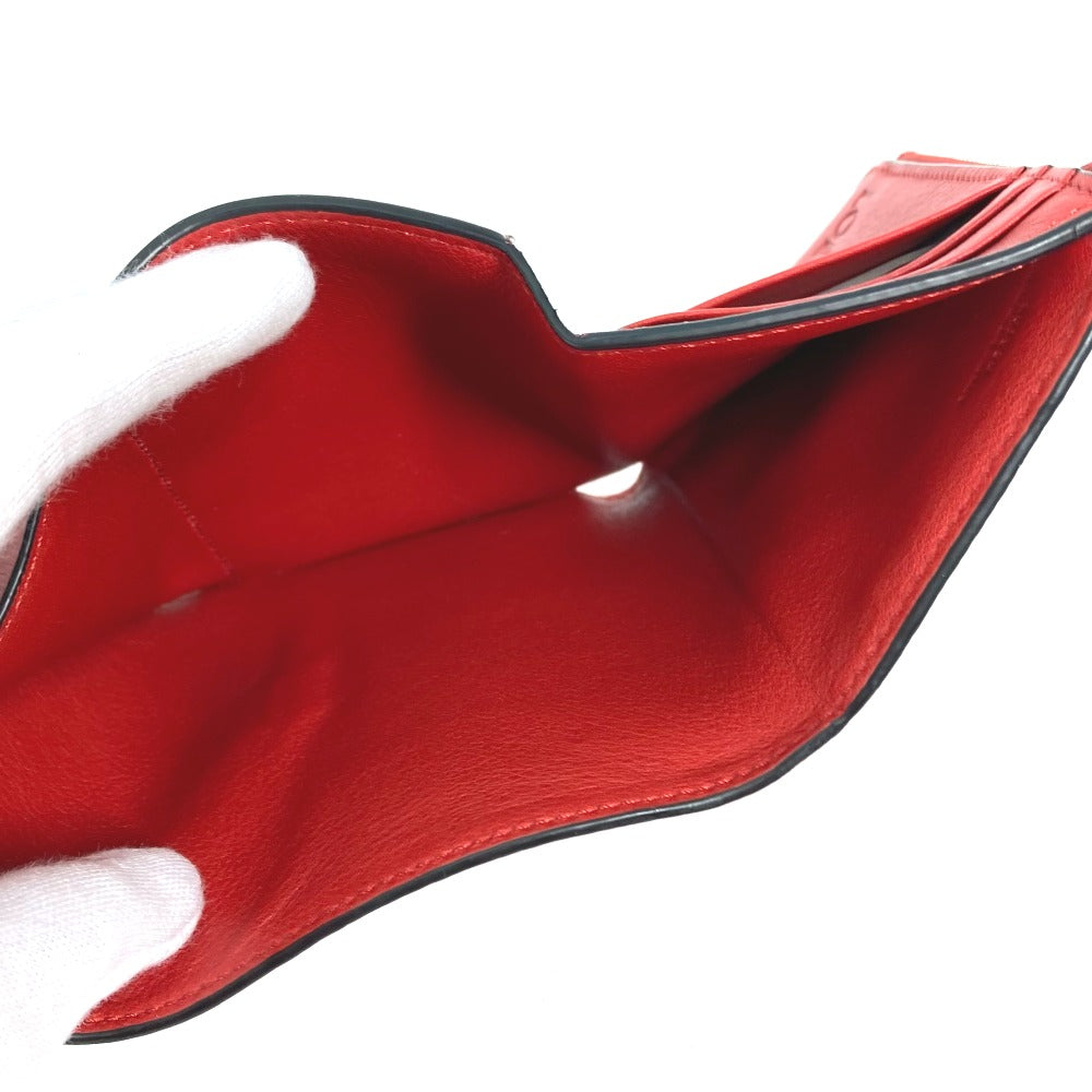 LOEWE Two-Tone Anagram Small Vertical Wallet, Compact Tri-Fold Leather, Pink