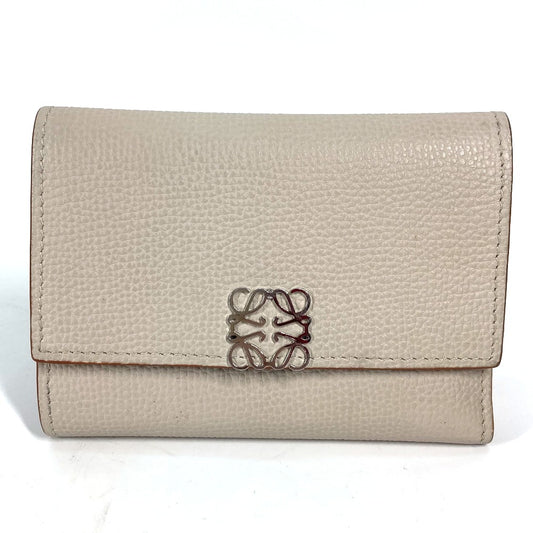 LOEWE C821S33X07 アナグラム バーティカル ウォレット スモール コンパクトウォレット 3つ折り財布 レザー レディース ライトゴースト ベージュ