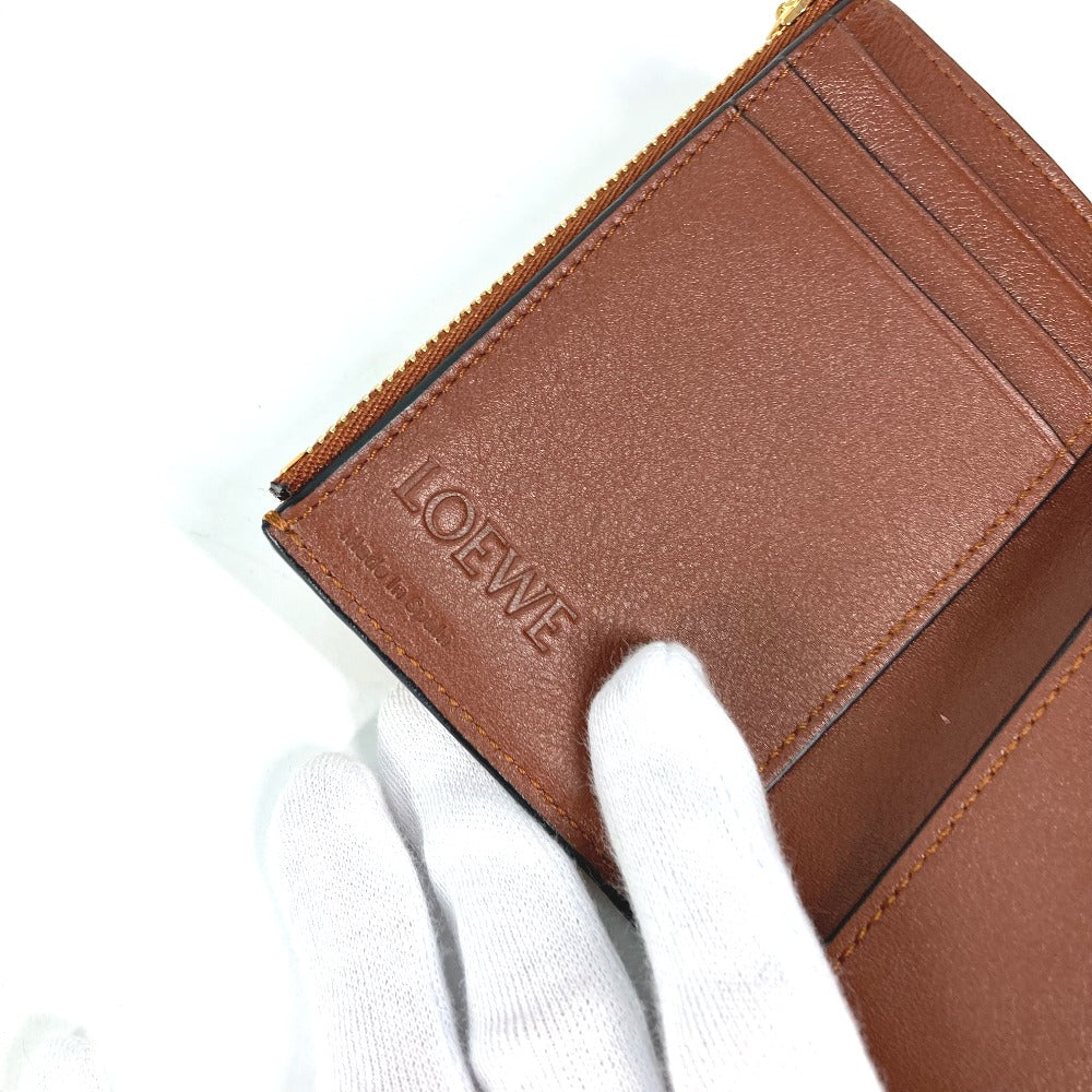 LOEWE C660Z41X01 コンパクトウォレット コンパクト ジップウォレット 2つ折り財布 レザー レディース トフィー/タン ブラウン