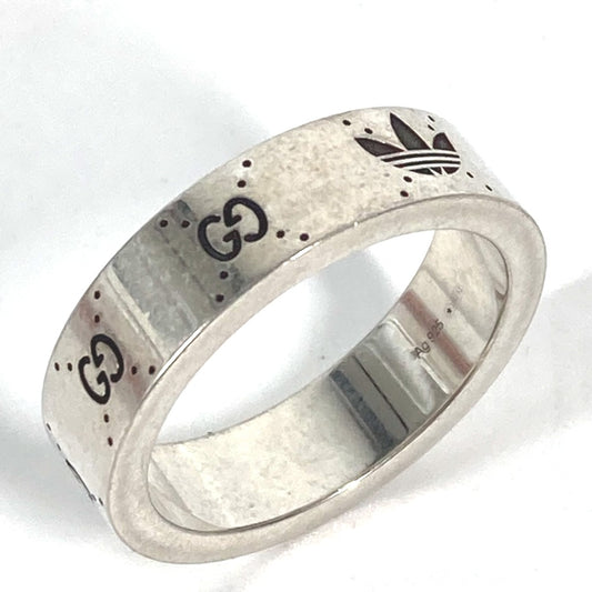 GUCCI 702766 adidas Collaboration Engraving Wide Ring, Men's Silver, AG925