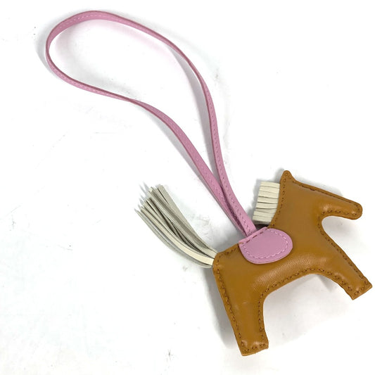 HERMES Rodeo PM Bag Charm, Horse Cheval Charm, Anjo Milo, Women's, Sesame/Mauve Sylvestre/Cle Beige