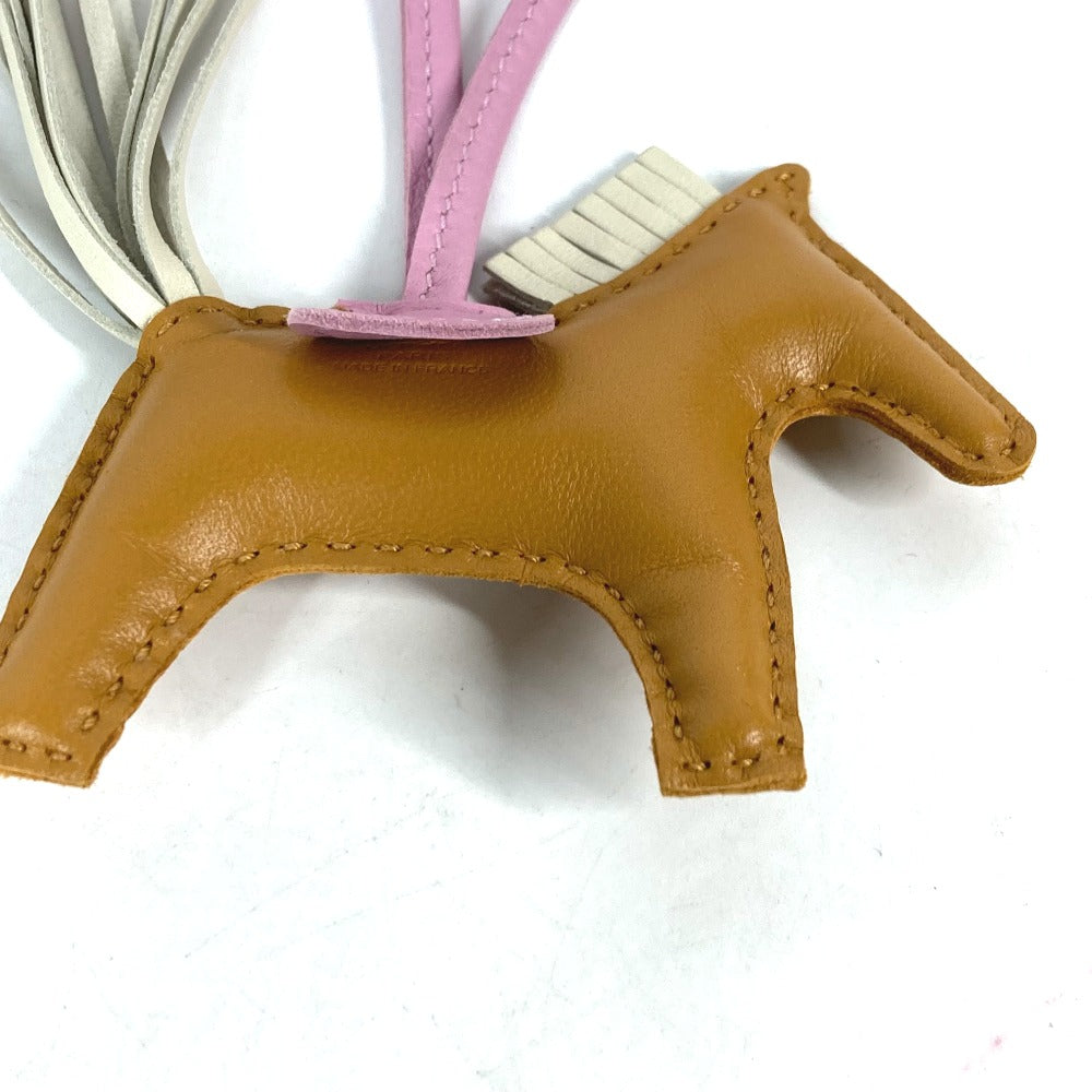 HERMES Rodeo PM Bag Charm, Horse Cheval Charm, Anjo Milo, Women's, Sesame/Mauve Sylvestre/Cle Beige