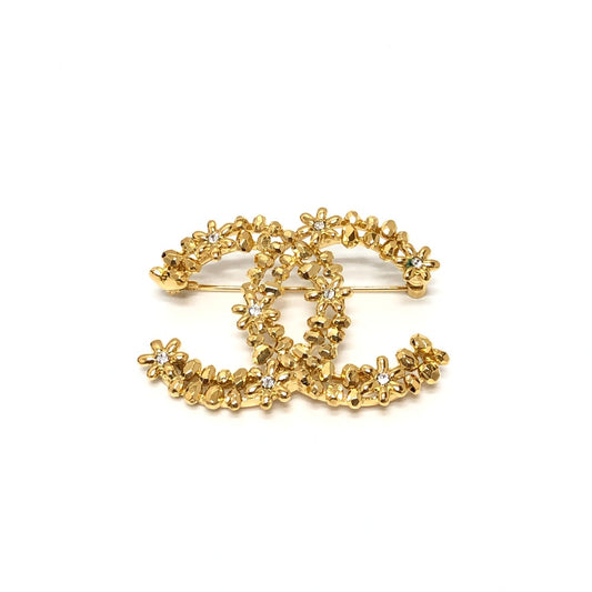 CHANEL 23A CC ココマーク フラワー ラインストーン アクセサリー コサージュ ブローチ ブローチ メタル レディース - brandshop-reference