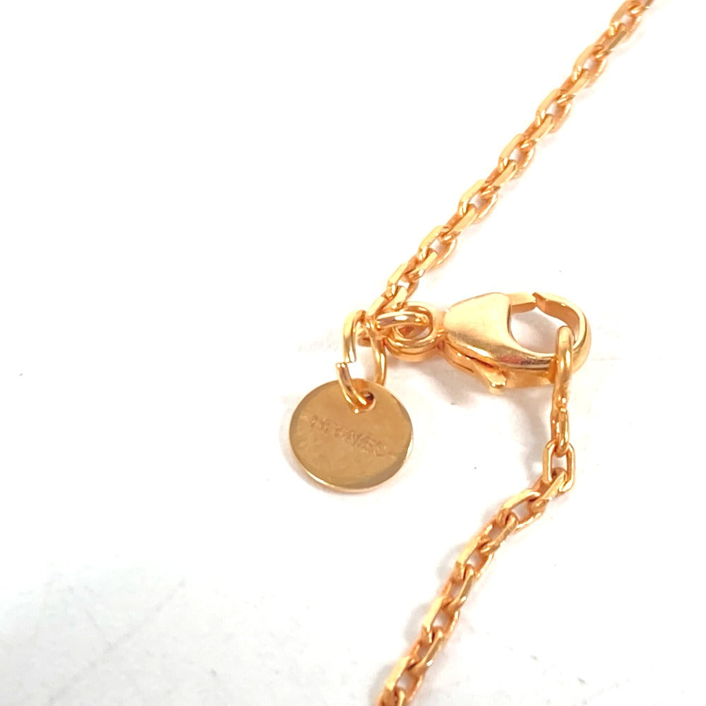 HERMES Heart Chain Asdecour PM Pendant Necklace in Etoupe Gray and Pink Gold for Women