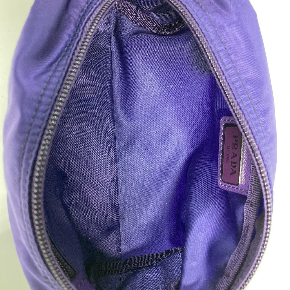 PRADA 1NA350 Triangle Logo Plaque Cosmetic Pouch Nylon Makeup Pouch Women's Purple