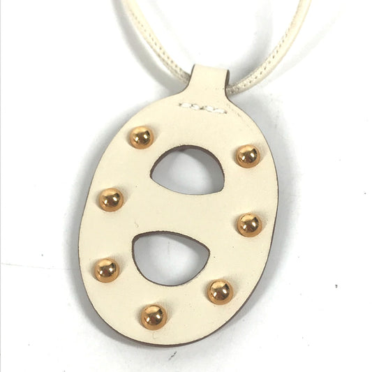 HERMES Accessories Necklace Stud Chaine d'Ancre PM Pendant Necklace Swift Women's Nata White