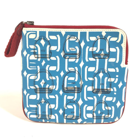 HERMES カレ ポケット スクエア ポーチ レザー レディース - brandshop-reference